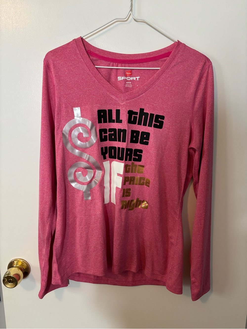 Handmade Pink Price is Right Long Sleeve Tee Women’s Medium